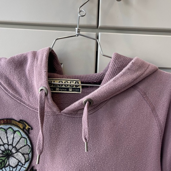 CLOSED distressed lilac patchwork hoodie jacket Medium Streetwear Coastal - Picture 3 of 7